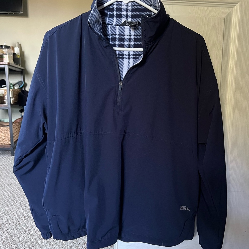 Eddie Bauer Navy Quarter-Zip Windbreaker